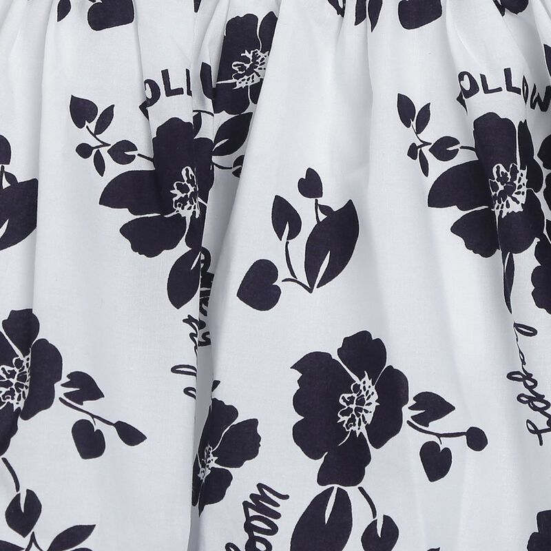 Girls White & Blue Woven Skirt image number 2